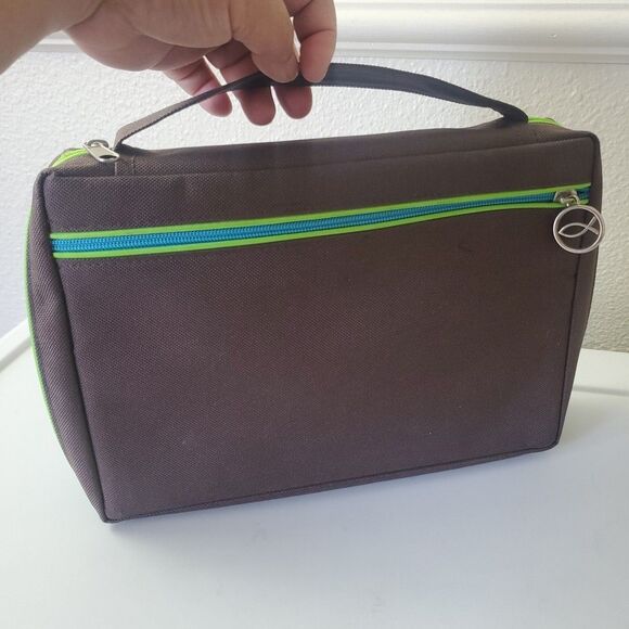 Gregg Gift Bible Cover XL Bag Carrier Scripture Zippered Case Brown with Handle - Picture 1 of 16